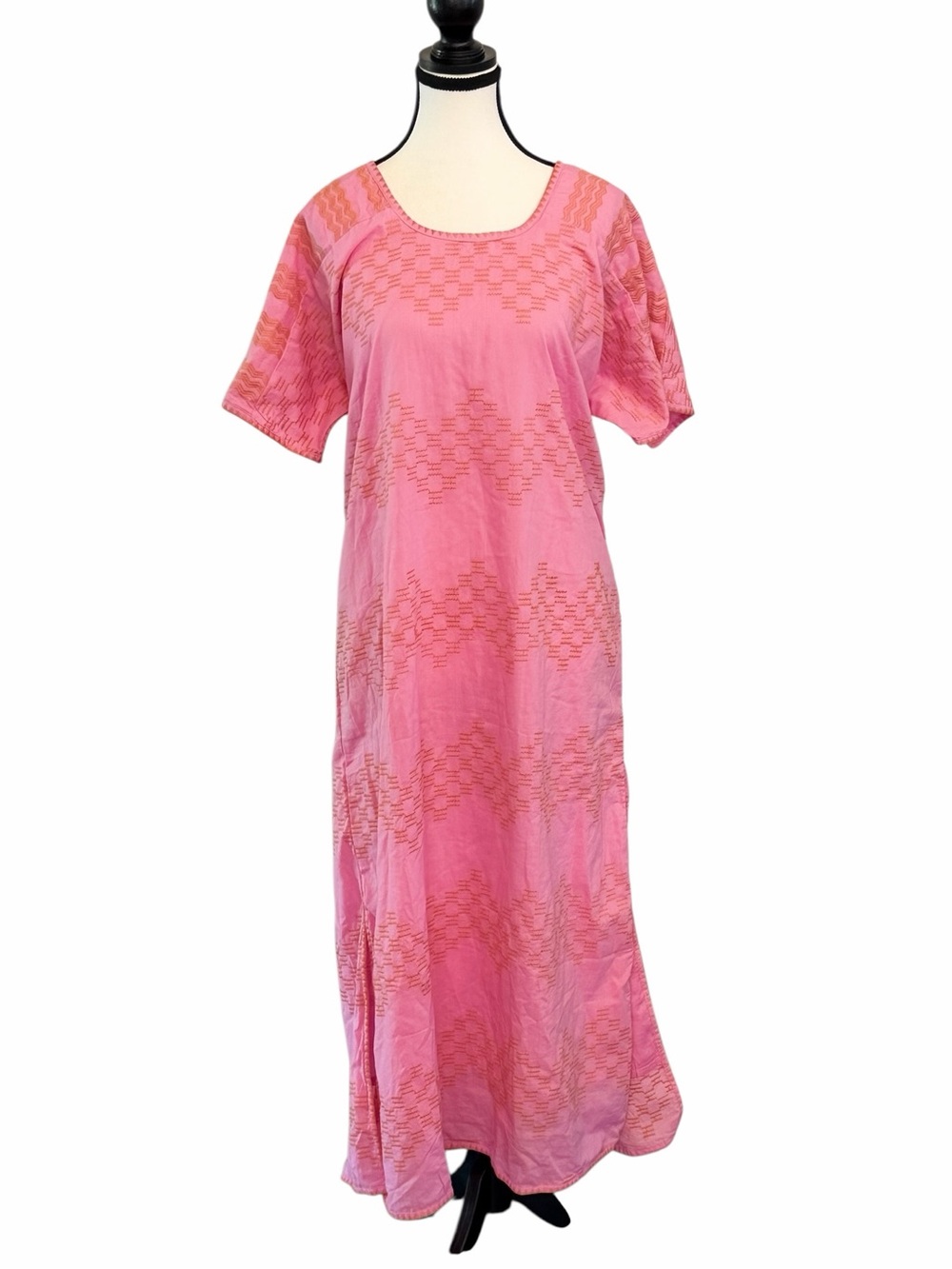 NWT Marea Nosara Caftan | Golden Hour | Pink Embroidered Cotton Dress | Large